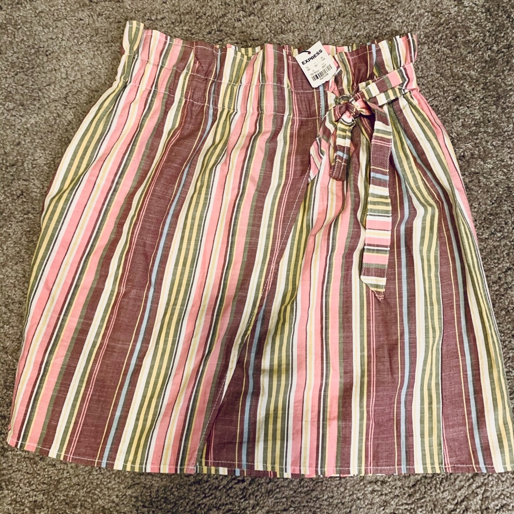 Striped high waist skirt